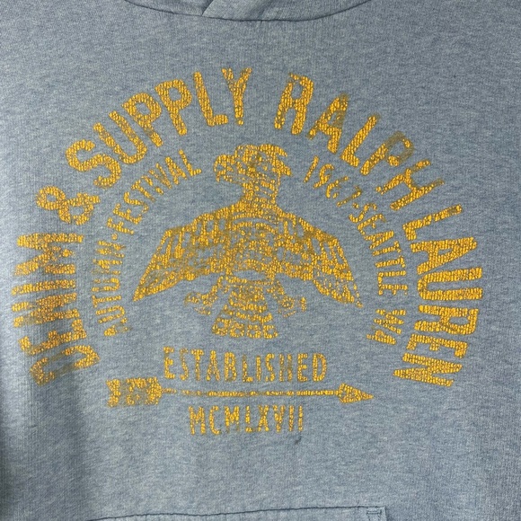 DENIM & SUPPLY RALPH LAUREN Medium Light Blue Logo "Autumn Festival" Hoodie - Picture 2 of 6